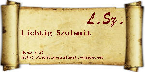 Lichtig Szulamit névjegykártya